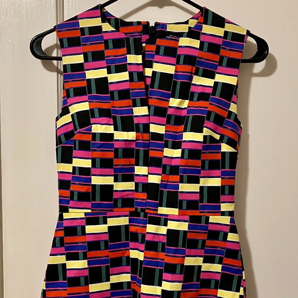 Kate Spade Saturday Geometric Multi-color Sleeveless Sheath Dress